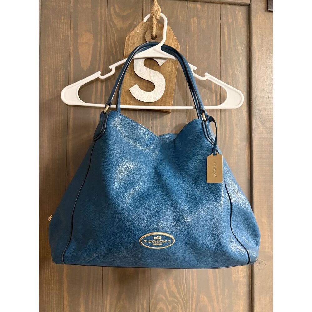 Coach Purse Edie turn lock shoulder bag pebble blue